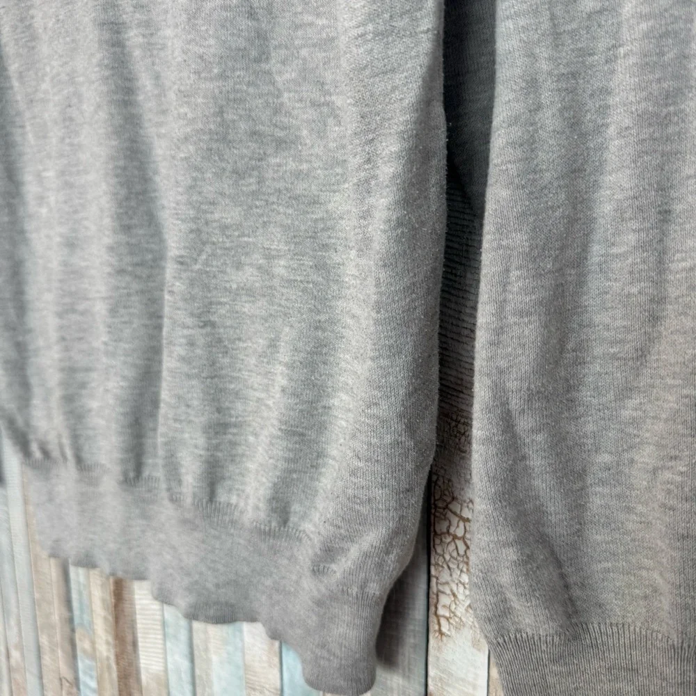 Lowry’s Farm L Cropped Knit Crew Neck Pullover Sweater Minimalist Japanese Gray